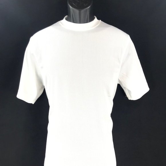 Log-in UOMO White Dressy T-Shirt for Men Crew Neck Short Sleeve Size 4XL - Picture 1 of 3